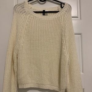 H&M knitted off white crop top